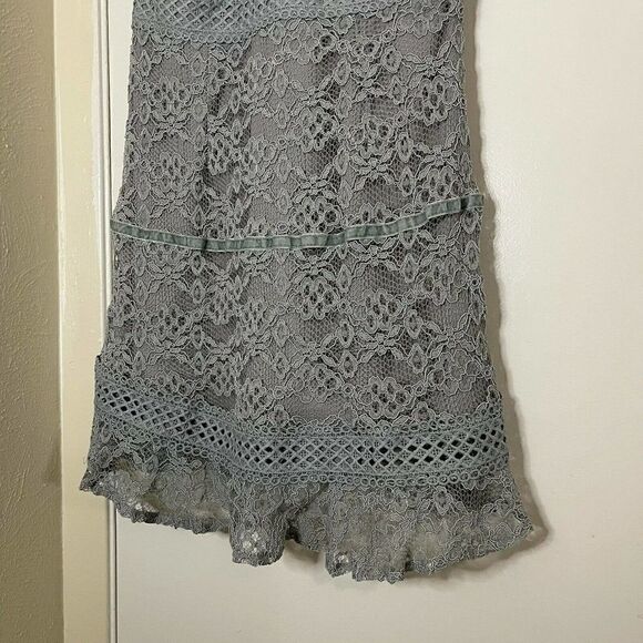 Anthropologie foxie dox blue lace halter mini dress size medium petite - Picture 4 of 8